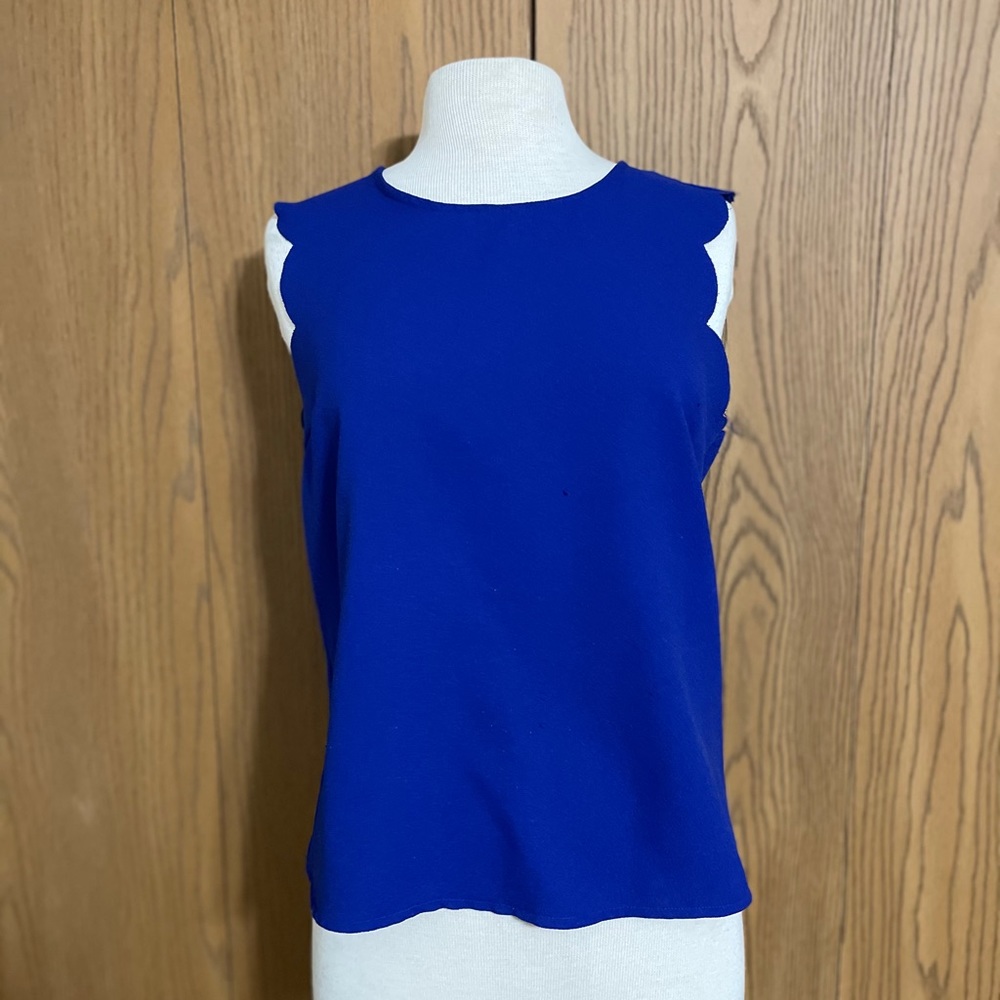 Blue Scalloped Top